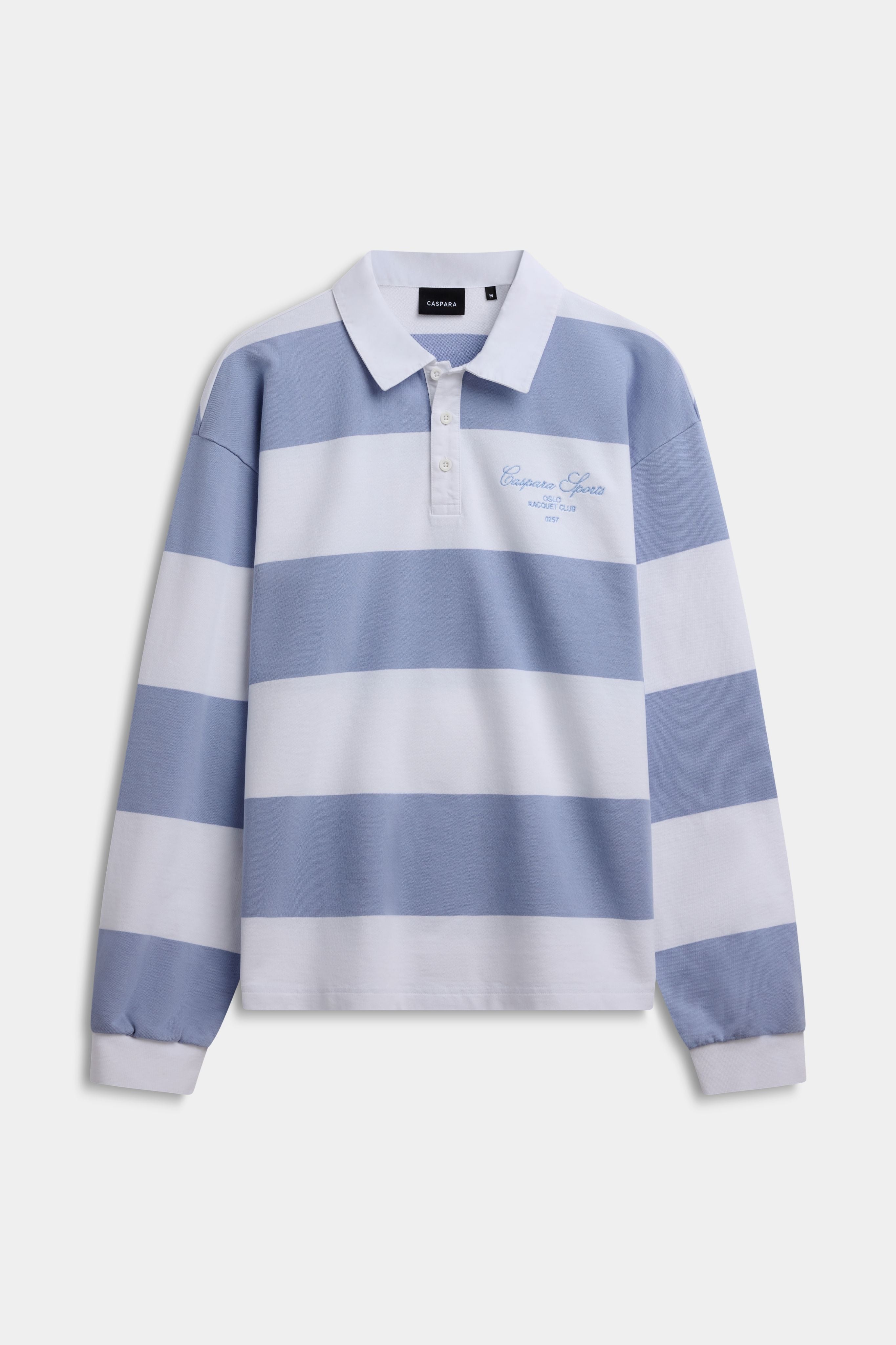 M. Cotton Rugby Shirt - Stripes White/Vintage Blue